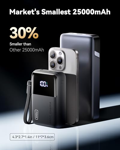 INIU 100W Power Bank for iPhone 16, Samsung, iPad, MacBook - 25000mAh High Capacity USB C Charging Laptop Portable Char
