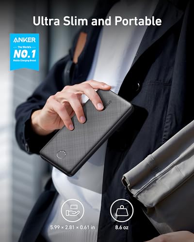 Anker Power Bank 10K for Travel (Black)
| Compact Anker PowerCore 10,000mAh Power Bank (Black)
| Anker Power Bank with