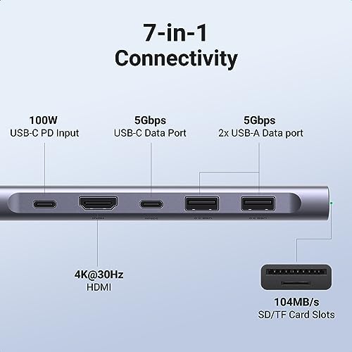 UGREEN Revodok 1071 USB C Hub 100W PD Charging 7 in 1 Dock for MacBook Pro/Air and iPad Pro
UGREEN Revodok 1071 USB C Hu