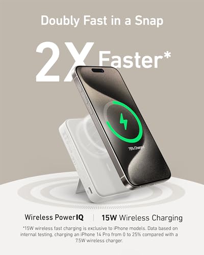 Anker MagGo Power Bank Qi2 Certified 15W Fast MagSafe Compatible Mobile Charger for iPhone
| Anker MagGo Power Bank 10,