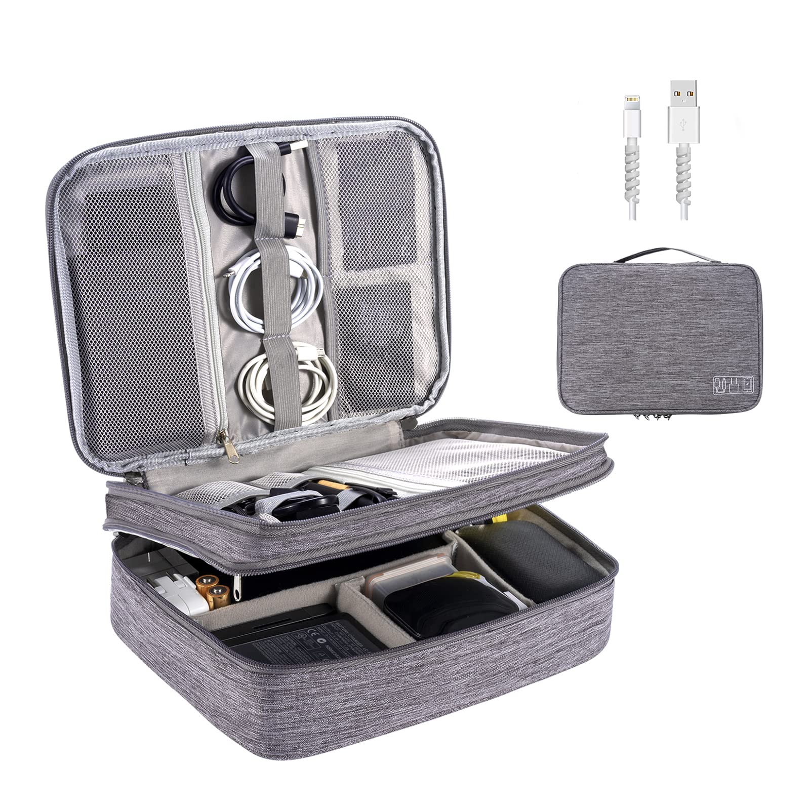 OrgaWise Electronics Organizer for iPad Mini & Kindle Travel Cable Bag
| OrgaWise Three-Layer Electronic Accessories Ba